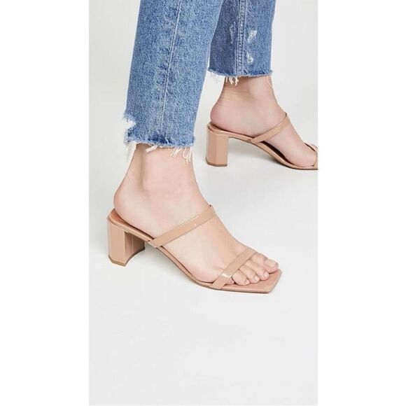 BY FAR Tanya Patent Leather Nude Mule Heel NIB - Picture 5 of 15